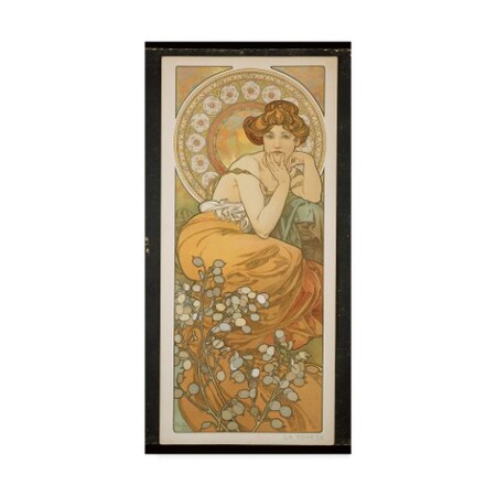 Trademark Fine Art Alphonse Marie Mucha 'The Precious Stones: Topaz, 1900' Canvas Art, 10x19 BL02309-C1019GG